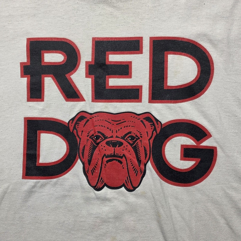 Vintage Red Dog‎ Beer T-Shirt Hanes Men's XXL White Bulldog Graphic Made In USA